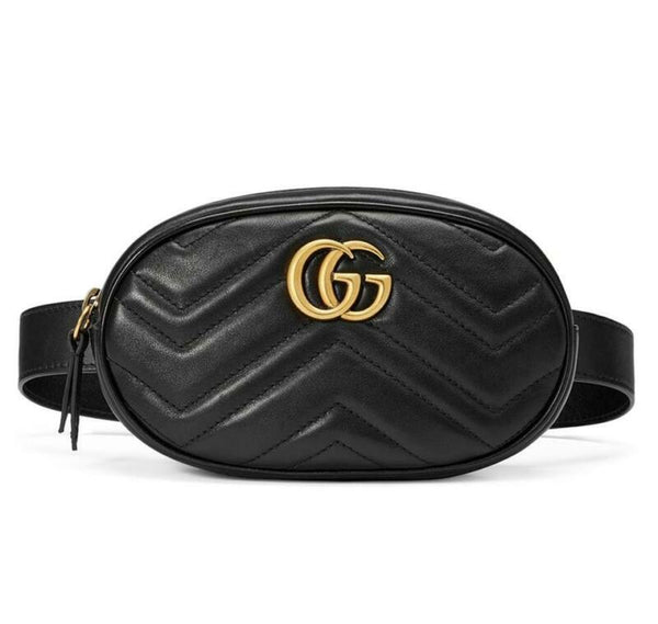 Gucci GG Marmont Belt Calfskin Matelasse 95 38 Black Leather  display picture 2