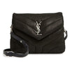 Saint Laurent Monogram Loulou Mini Glitter Black Suede Leather Cross Body Bag