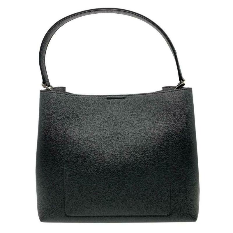 MCM Hobo Sarah Visetos Canvas Black Leather Shoulder Bag