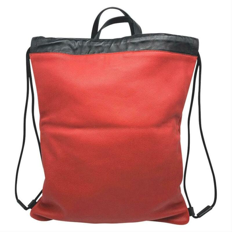 Gucci Drawstring Printed Red Leather Backpack