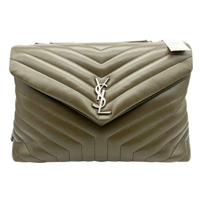 Saint Laurent Monogram Loulou Faggio Large Matelassé Brown Leather Shoulder Bag