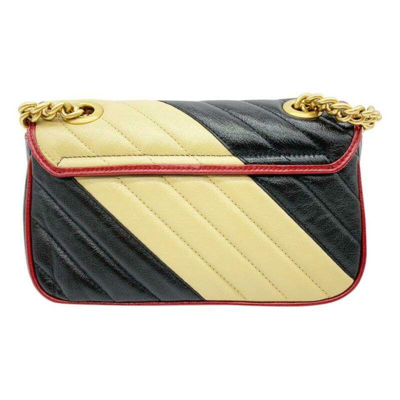 gucci black mini gg marmont 2.0 backpack 191451f042002 Gucci Marmont Gg 2.0 Mini Pattern Black Leather Shoulder Bag
