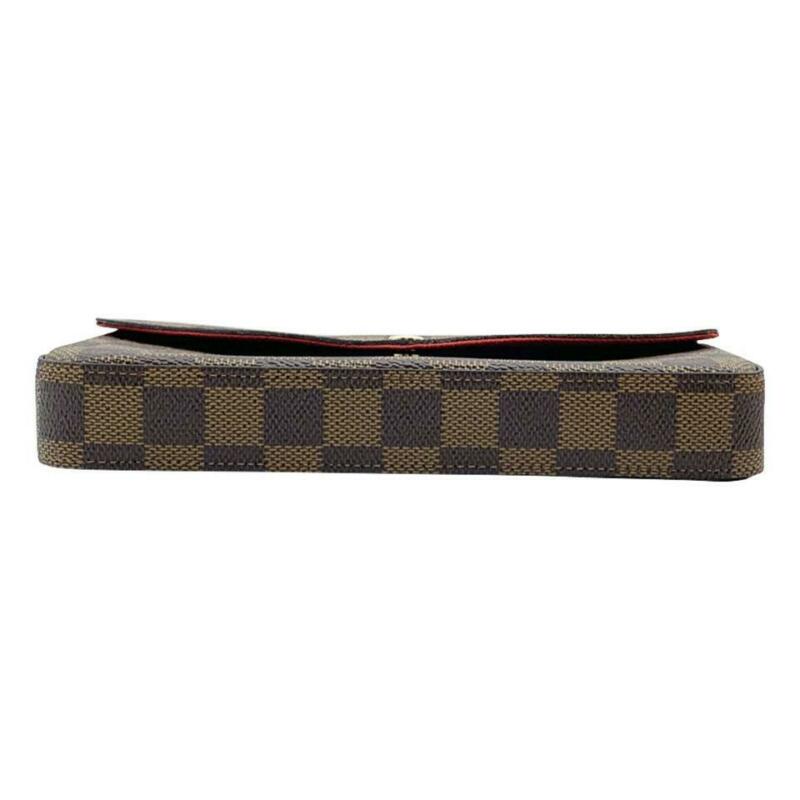 Louis Vuitton Pochette Felicie Chain Wallet Brown Damier Ébène Canvas Shoulder