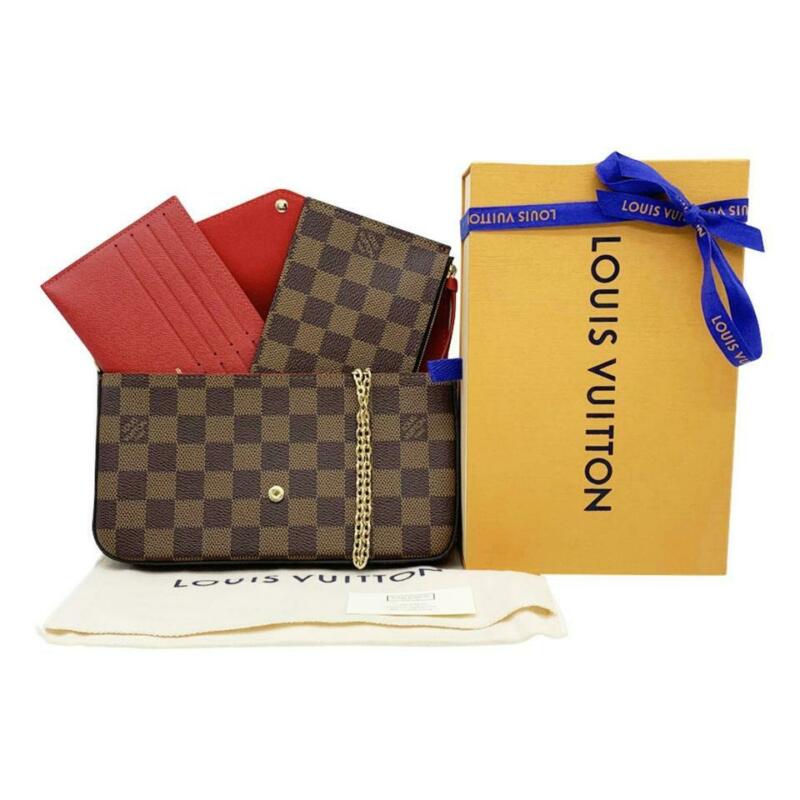 Louis Vuitton Pochette Felicie Chain Wallet Brown Damier Ébène Canvas Shoulder