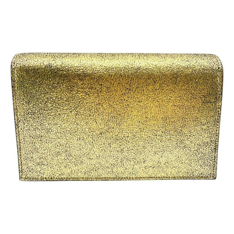 Saint Laurent Monogram Kate Tassel Monogram Metallic Gold Leather Cross Body Bag