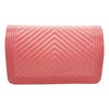 Chanel Boy Wallet on Chain Chevron Quilted Woc Pink Calfskin Leather