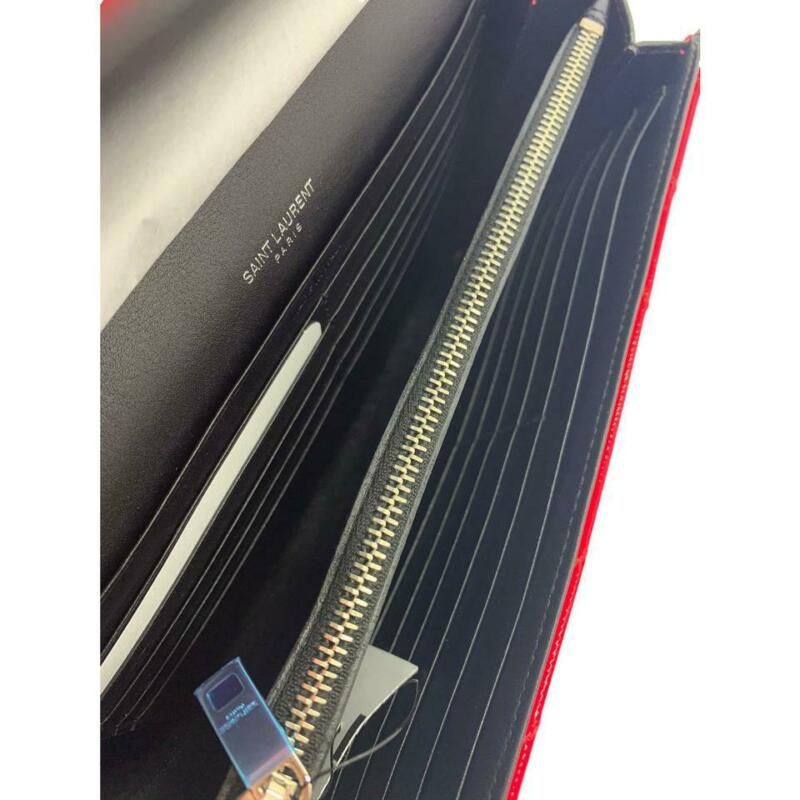 Saint Laurent Chain Wallet Medium Woc Neon Pink Patent Leather Cross Body Bag