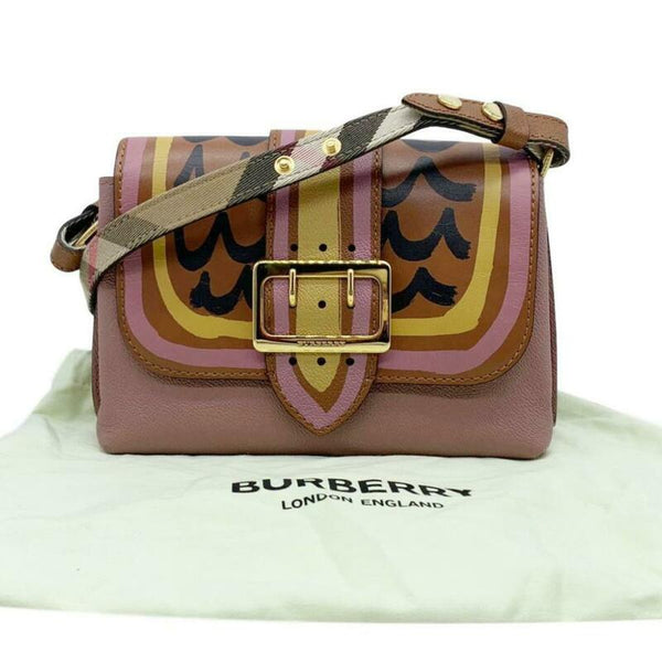 Leather crossbody bag Burberry Pink in Leather - 29631686