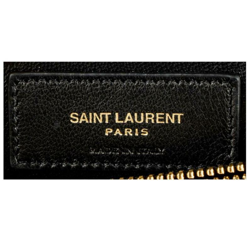 Saint Laurent Matelasse Chevron Large College Monogram Satchel Black Sheepskin