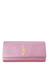 Saint Laurent Monogram Kate Cassandre Pink Leather Clutch