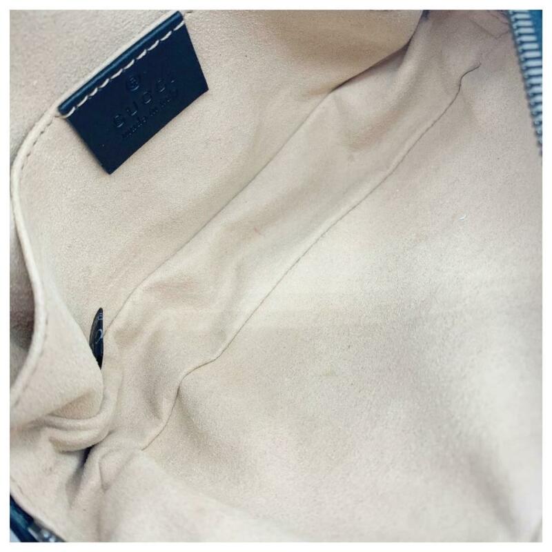 Gucci GG Marmont Belt Calfskin Matelasse 95 38 Black Leather Messenger Bag