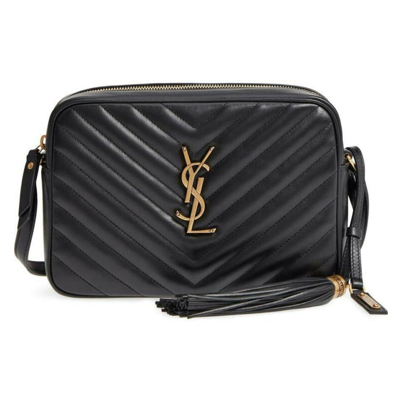 Saint Laurent Monogram Camera Medium Lou Black Calfskin Leather Cross Body Bag