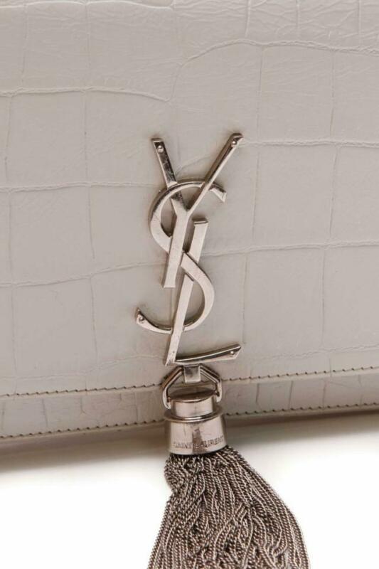 Saint Laurent Monogram Kate Chain Wallet Crocodile Calfskin Monogram Tassel