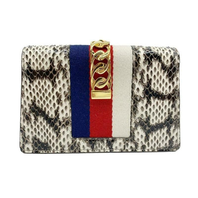 Gucci Sylvie Super Mini Floral-print Snake Wallet On A Chain White Cross Body