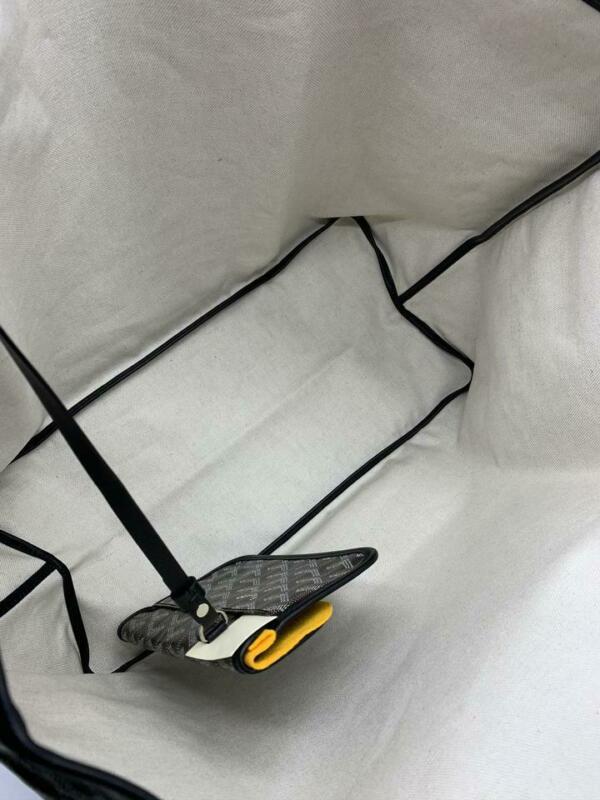 Goyard Goyardine Saint Louis Gm Black Coated Canvas and Leather Tote