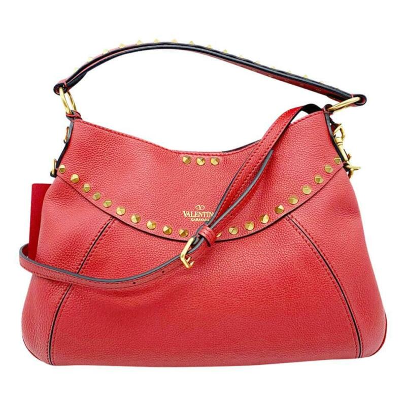 Valentino Small Twinkle Stud Rockstud Red Leather Shoulder Bag