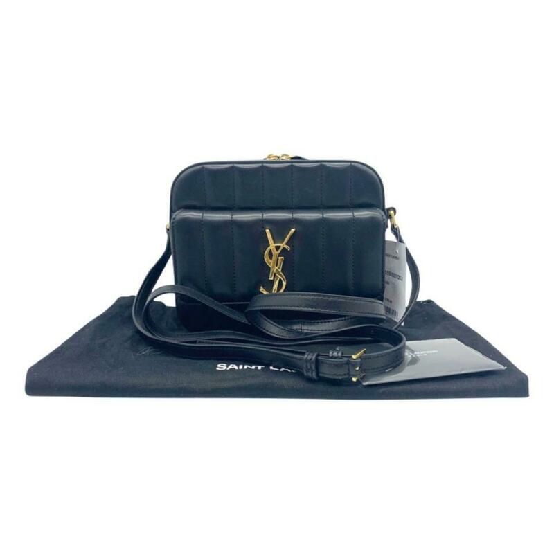 Saint Laurent Camera Vicky Black Leather Cross Body Bag