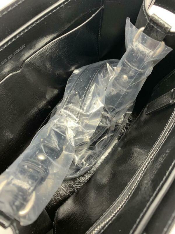 Burberry Small Banner Tote Black Patent Leather Shoulder Bag