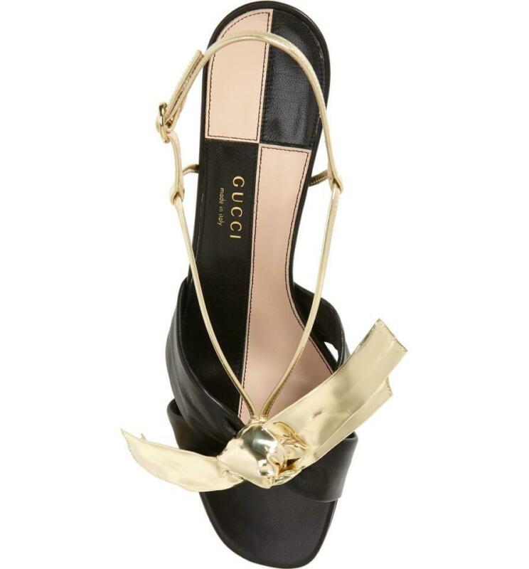 Gucci Black Daphne Bow Slingback Sandals