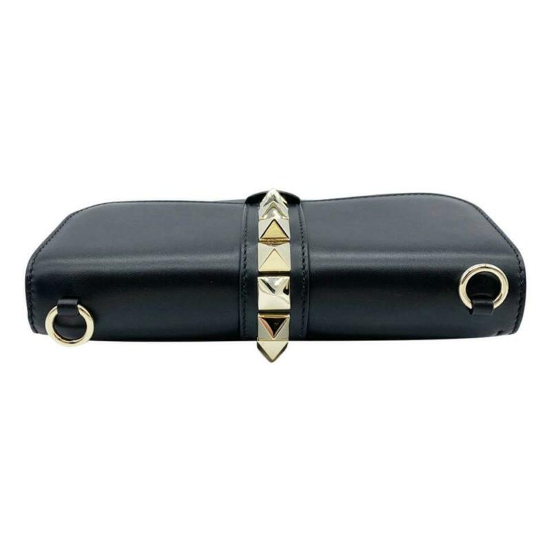 Valentino Shoulder Medium Lock Black Leather Cross Body Bag