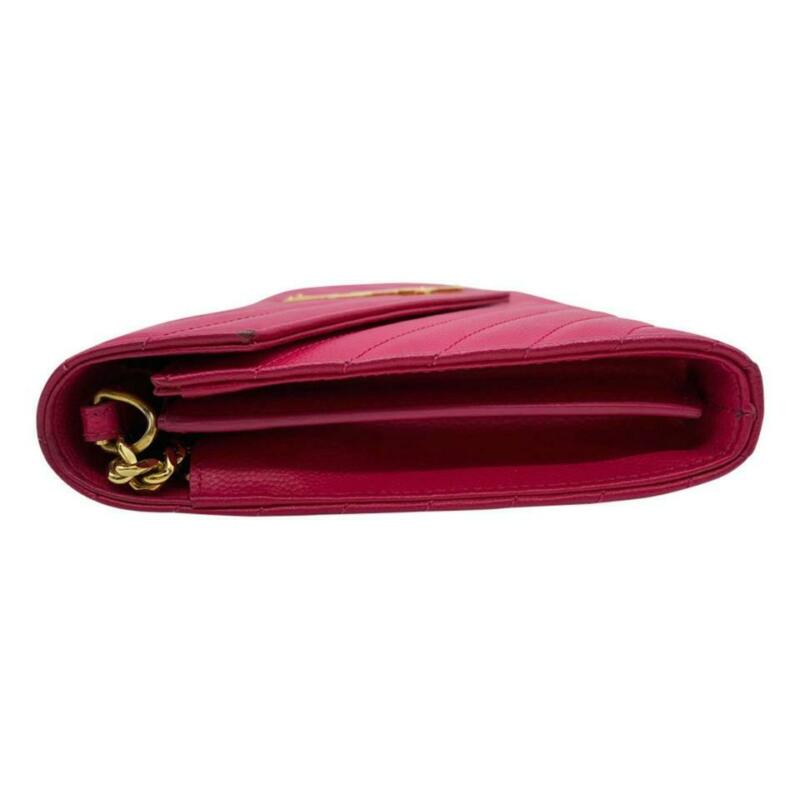 Saint Laurent Chain Wallet Medium Monogram Ysl Pink Leather Cross Body Bag