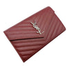 Saint Laurent Chain Wallet Medium Envelope Monogram Red Leather Cross Body Bag