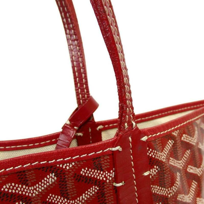 Goyard Saint Louis Pm Red Coated Canvas Tote