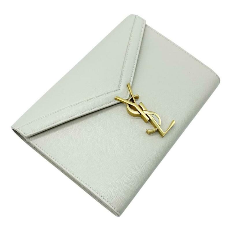 Saint Laurent Wallet on Chain Cassandre Ysl Monogram White Leather Cross BodyBag