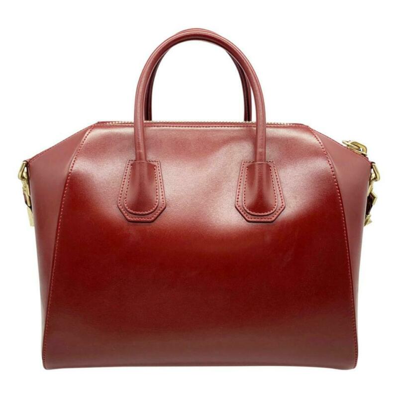 Givenchy Medium Smooth Antigona Burgundy Shiny Lord Red Leather Shoulder Bag