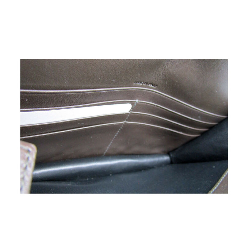 Saint Laurent Chain Wallet Monogram Croc Effect Brown Leather Cross Body Bag