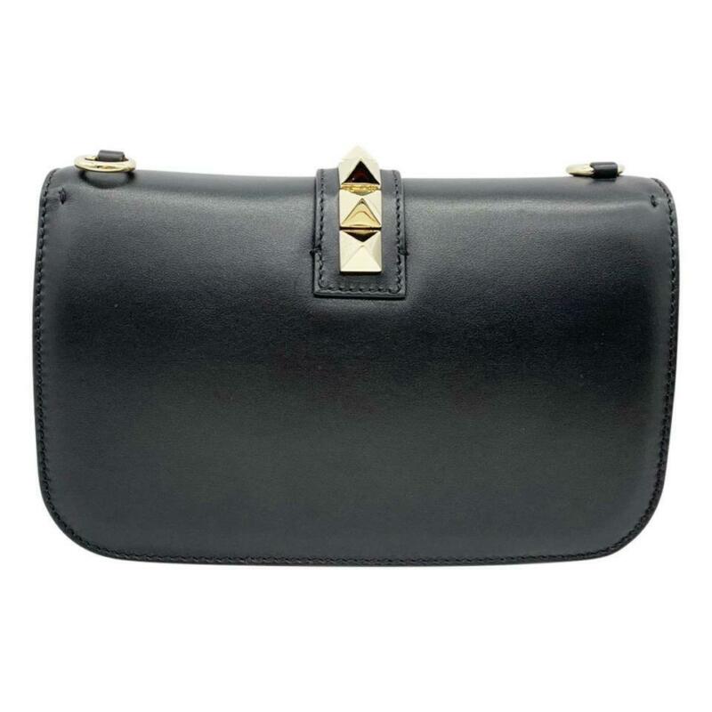 Valentino Shoulder Medium Lock Black Leather Cross Body Bag