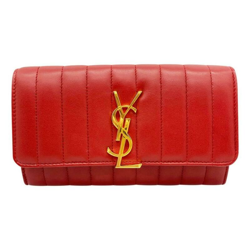 Leather wallet Yves Saint Laurent Red in Leather - 18215913