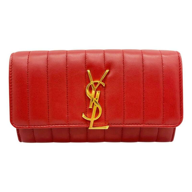 Saint Laurent Red Vicky Large Continental Wallet - MyDesignerly