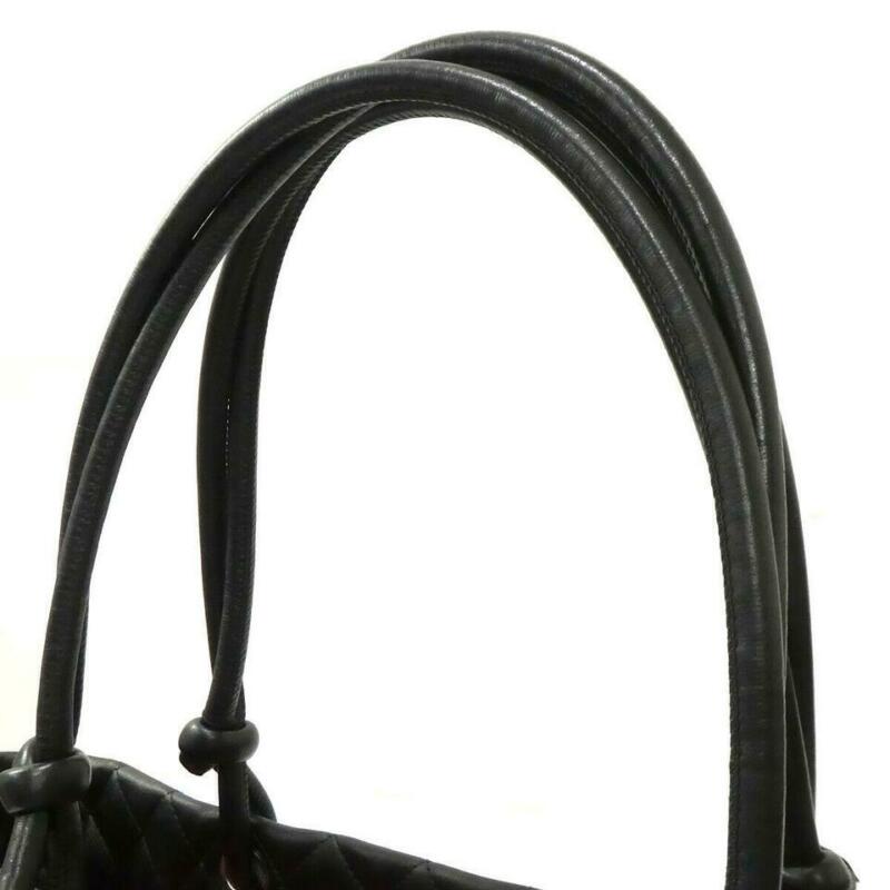 Chanel Cambon Quilted Large Black Calfskin Leather Tote