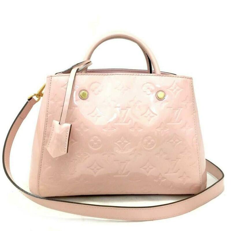 Louis Vuitton Montaigne Bb Vernis Rose Ballerine Pink Patent Leather Satchel