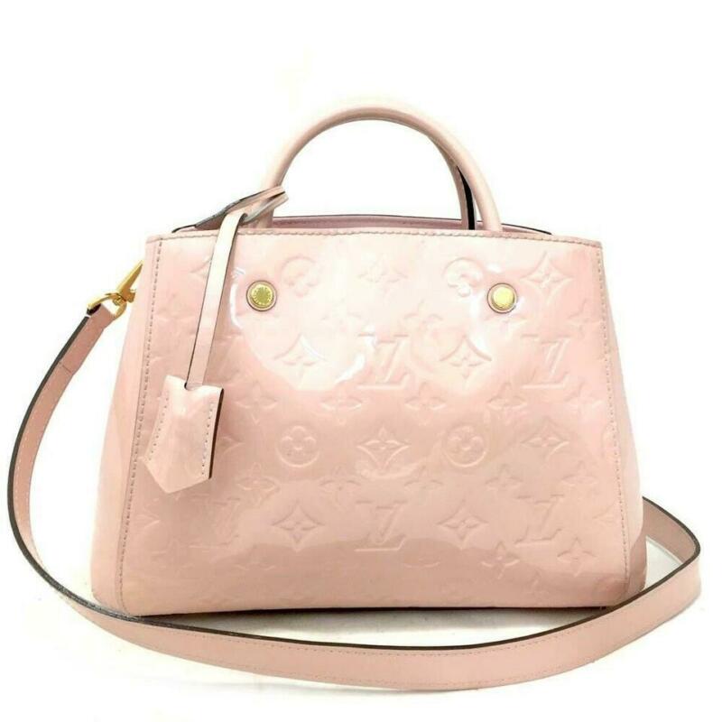 Louis Vuitton - Authenticated Montaigne Handbag - Leather Pink Plain for Women, Very Good Condition