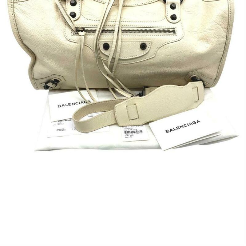 Balenciaga Classic City Tote Beige Leather Satchel