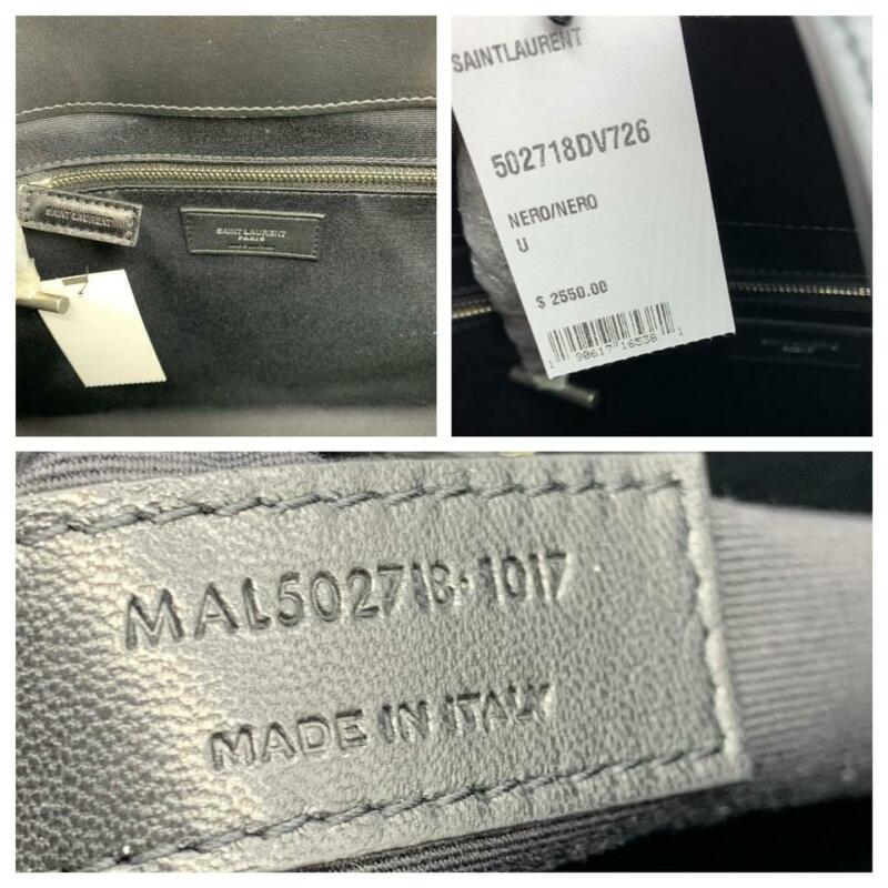 Saint Laurent Monogram Loulou Large Matelassé Shopper Black Leather Tote