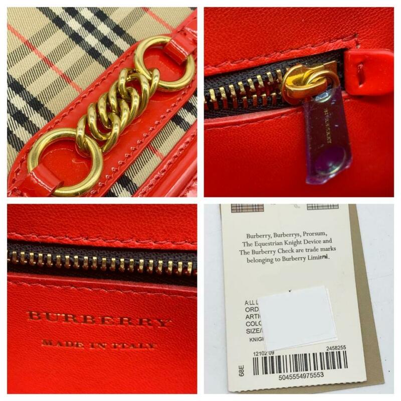 Burberry Crossbody Vintage Check Link Flap Brown Canvas Shoulder Bag