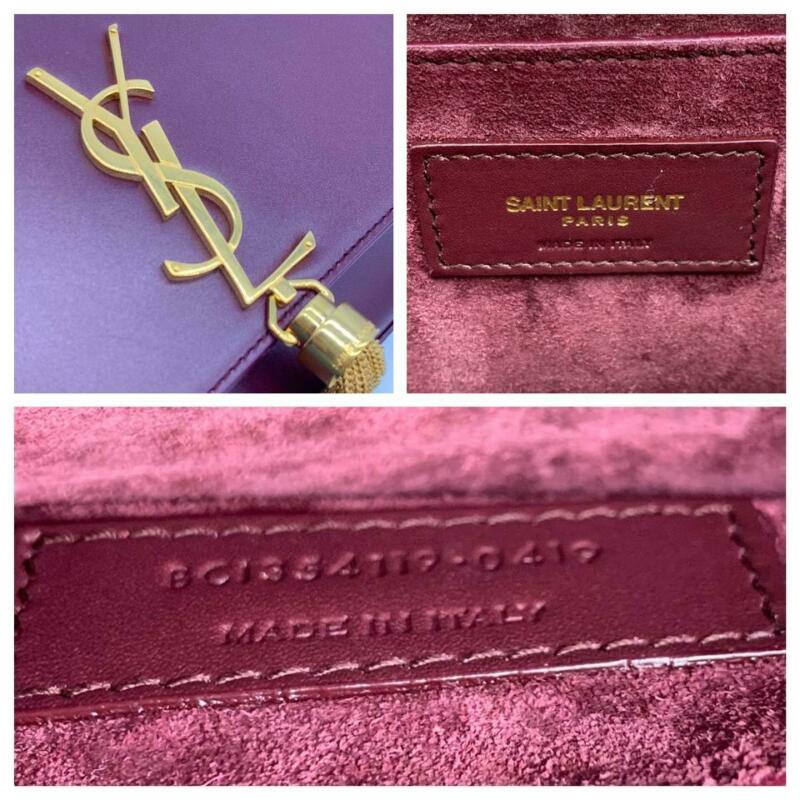 Saint Laurent Monogram Kate New Monogram Medium Tassel Chain Strap Bordeaux