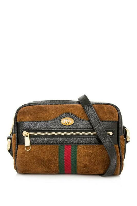 Gucci Shoulder Ophidia Mini Brown Suede Cross Body Bag
