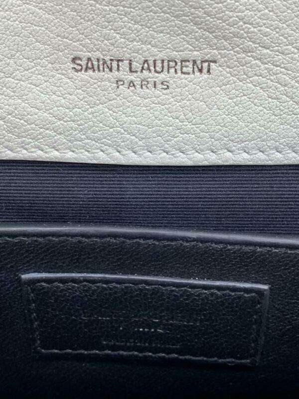Saint Laurent Women's Medium Monogramme College White Leather Shoulder Bag