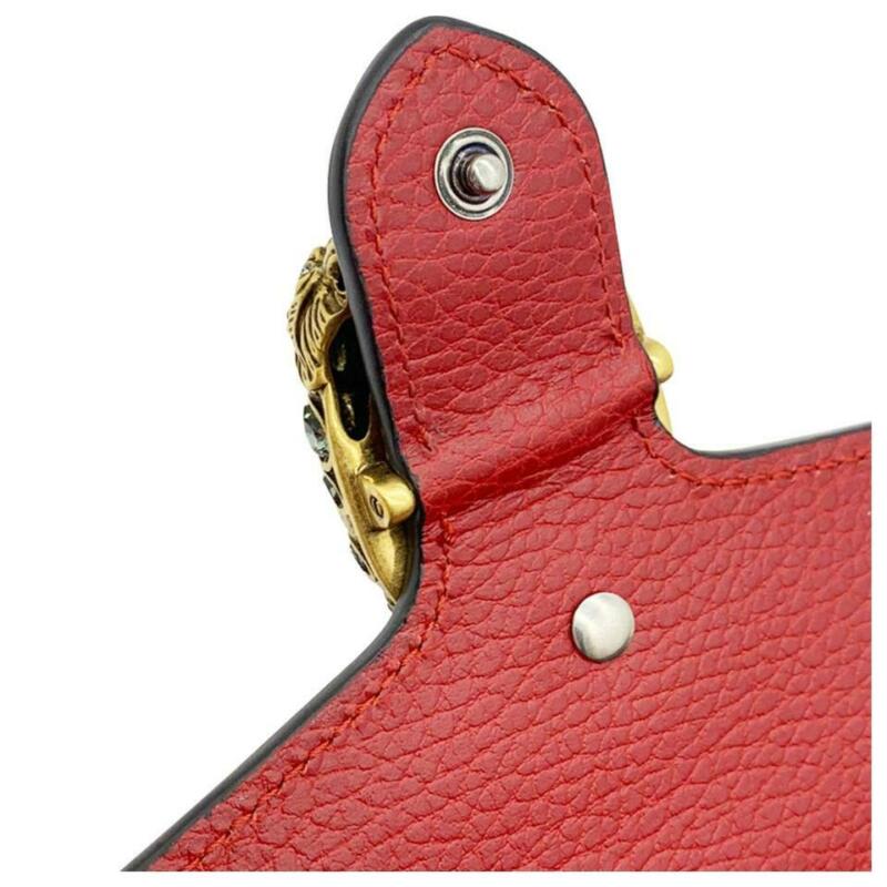 Gucci Chain Wallet Dionysus Red Leather Shoulder Bag