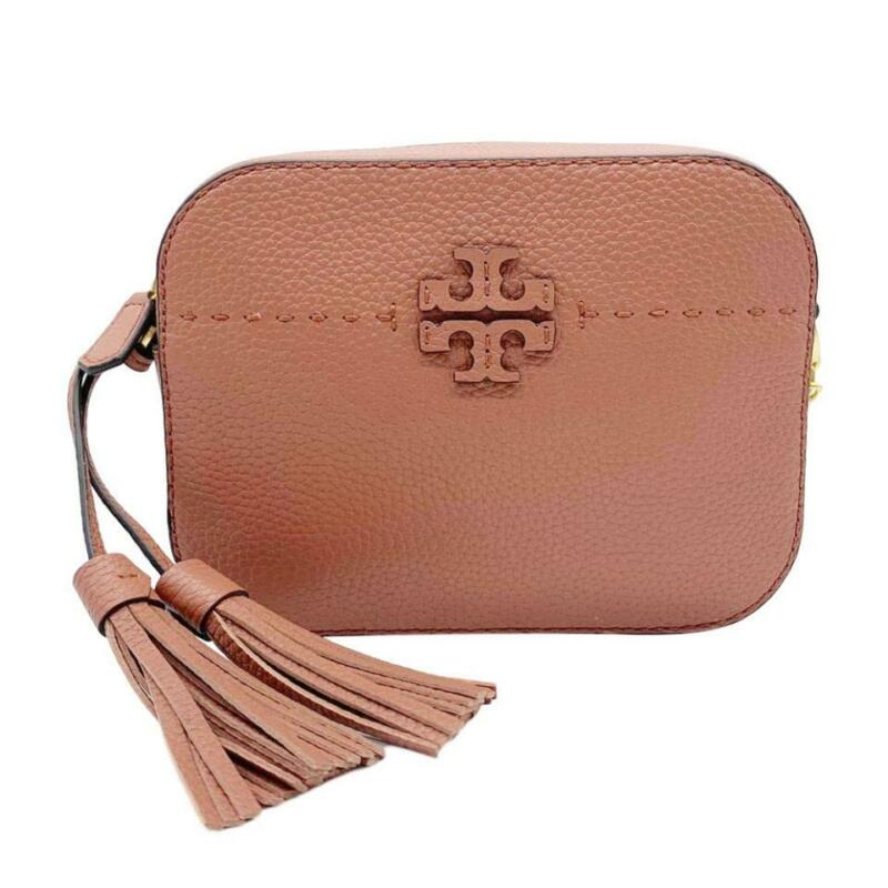 Tory Burch Camera Mcgraw Brown Leather Shoulder Bag