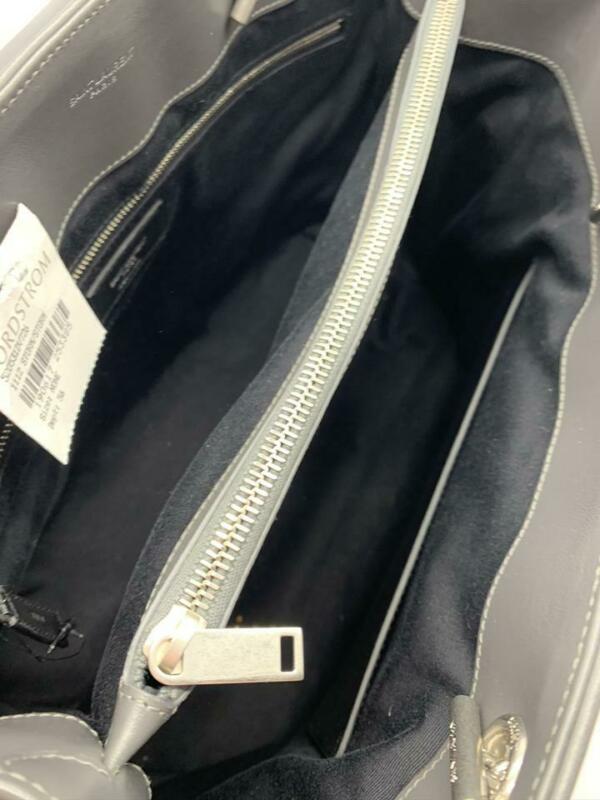 Saint Laurent Monogram Loulou Large Matelassé Shopper Grey Leather Tote