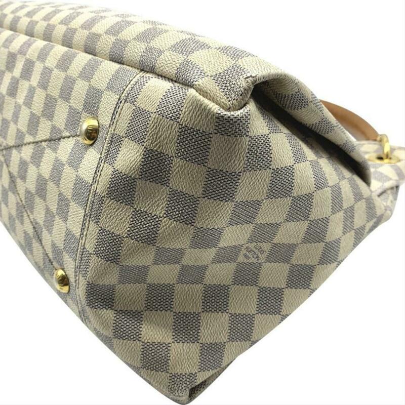 Louis Vuitton Artsy Mm White Damier Azur Canvas Hobo Bag