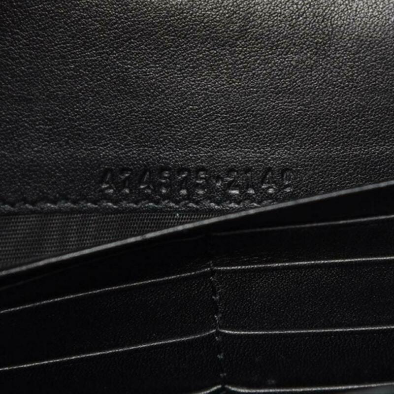 Gucci GG Chain Wallet Marmont Calfskin Black Matelassé Chevron Leather CrossBody