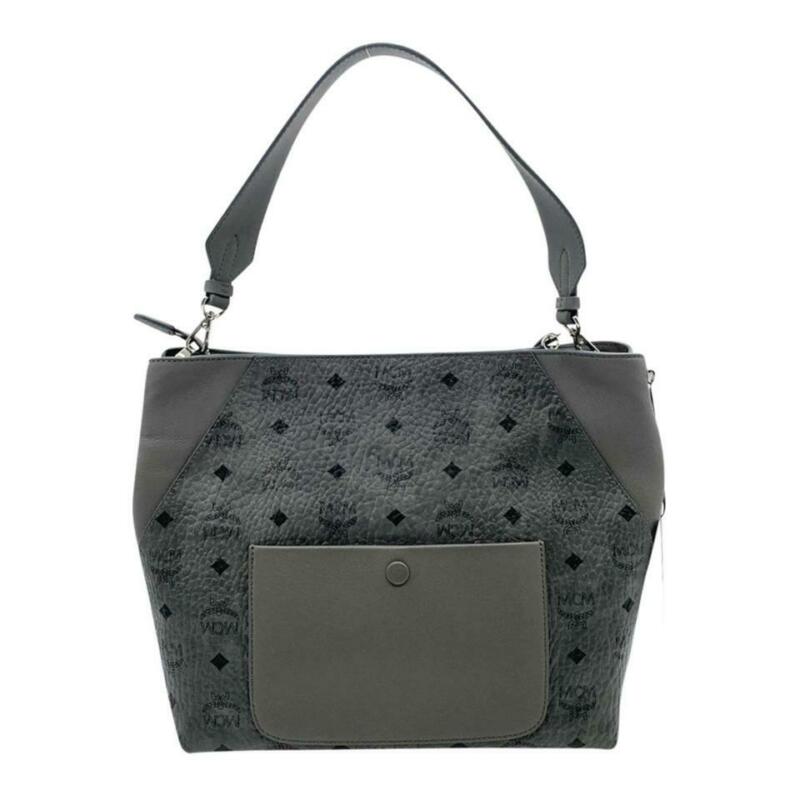 MCM Klara Medium Diamond Visetos Grey Coated Canvas Hobo Bag