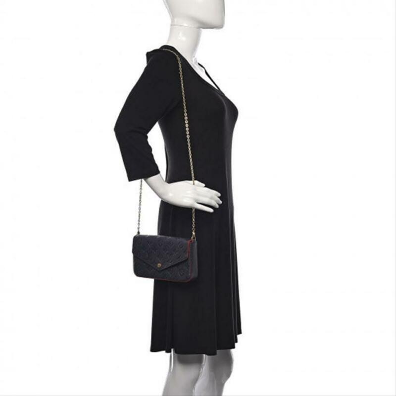 Louis Vuitton Empreinte Pochette Felicie Chain Wallet Black