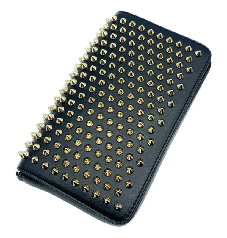 Christian Louboutin Clutch Zoompouch Spiked Black Leather Cross Body Bag